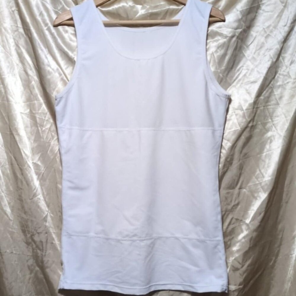 Womens Slimming White Tank XXXL Compression 70% Nylon 30% Spandex Natural Base